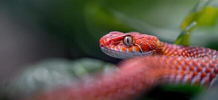 Closeup of a Red Snake's Eye photo
