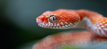 Closeup of a Red Snake's Eye photo