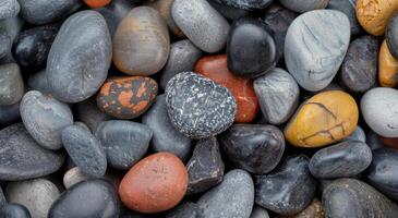 Smooth River Rocks Close-Up photo