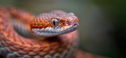 Closeup of a Red Snake's Eye photo