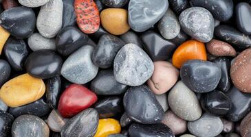 Smooth River Rocks Close-Up photo
