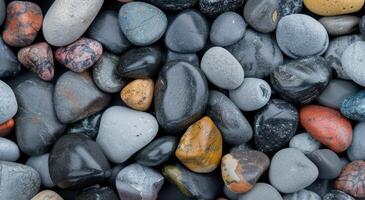 Smooth River Rocks Close-Up photo
