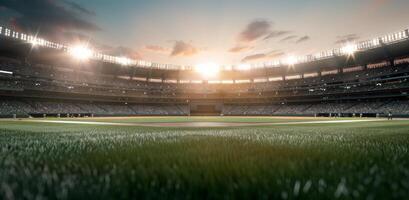 Baseball Stadium at Sunset photo