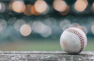 Baseball on a Field Bench photo