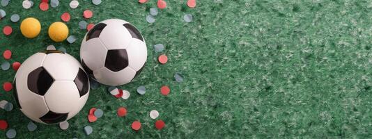 Soccer Ball on Green Field photo