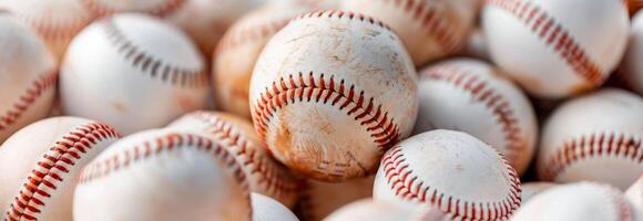 Closeup of Baseball Balls photo