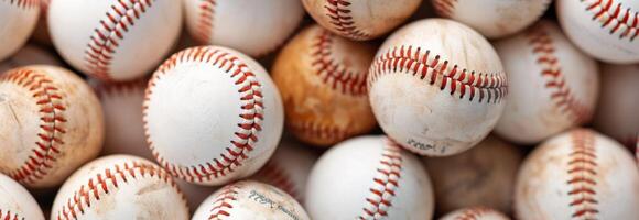 Closeup of Baseball Balls photo