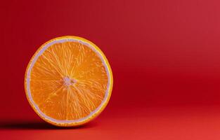 Orange Slice on Red Background photo