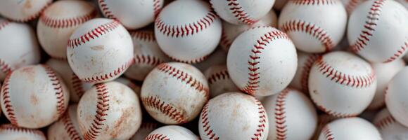 Closeup of Baseball Balls photo