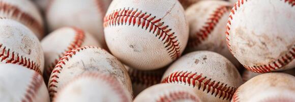 Closeup of Baseball Balls photo