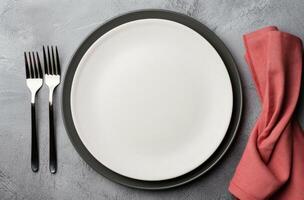 Table Setting With Fork and Napkin photo