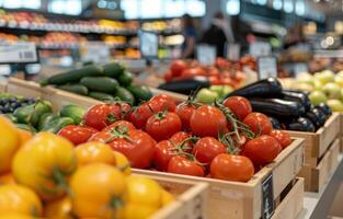 Produce Section of a Grocery Store photo