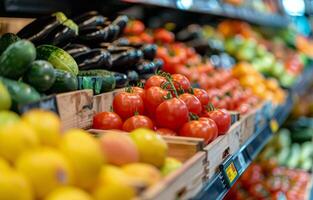 Produce Section of a Grocery Store photo