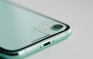 Green Smartphone Camera and Charging Port photo