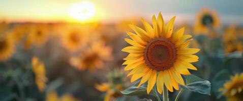 Sunflower Field at Sunset photo