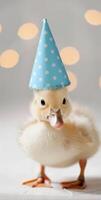 Duckling Wearing Party Hat photo