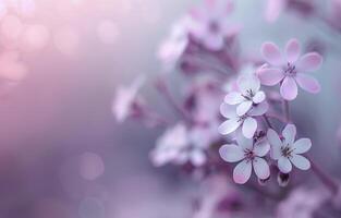 Purple Cosmos Flowers in Soft Light photo
