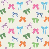Festive seamless pattern of colored bows vector