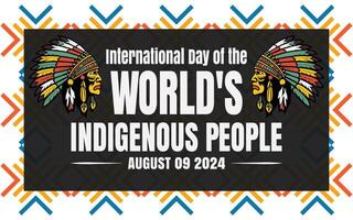 The International Day of the World's Indigenous Peoples on August 9 raises awareness and protects indigenous rights, recognizing their contributions to global issues like environmental protection. vector