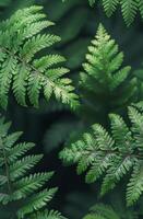 Lush Green Fern and Leaf Pattern photo