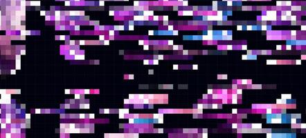 Trendy glitch pattern on dark background. Abstract geometric elements vector