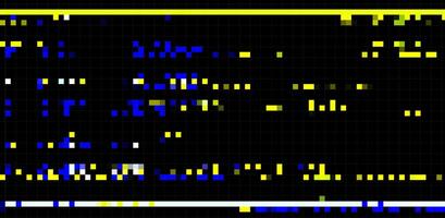 Trendy glitch pattern on dark background. Abstract geometric elements vector
