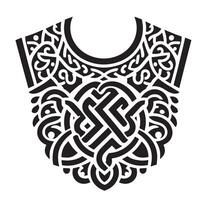 collar design for kameez vetor art, black and white vector