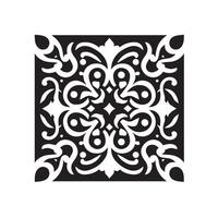 Abstract organic Islamic pattern traditional square shape design background design for high quality, back and white vector