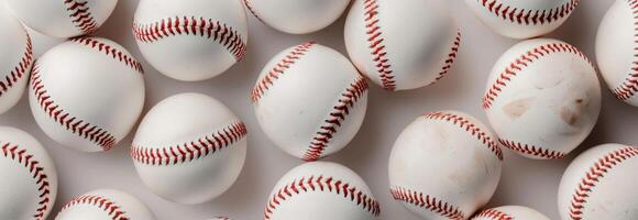 Close-Up of Worn Baseball Balls photo