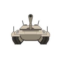 Front view of a tank with a white background. vector