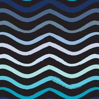 Seamless pattern of grunge waves. The sea's color waves on black background. Texture with horizontal brush strokes vector