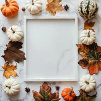 Autumn Pumpkin Frame Background photo