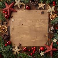 Gold Frame and Pine Branches photo