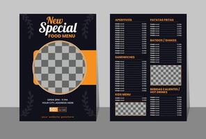 Modern menu design template vector