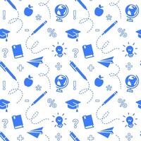 School seamless pattern with one color elements vector
