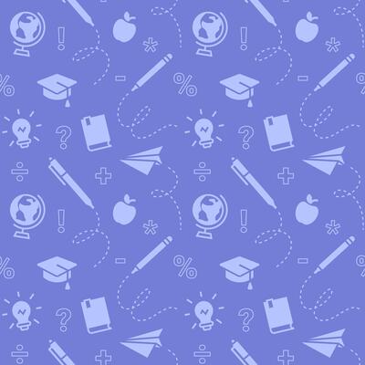 Monochrome school pattern with education elements