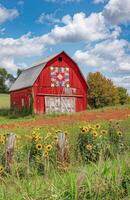 Red Barn With Quilt Design photo