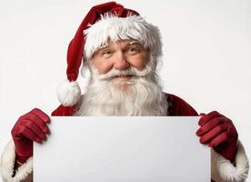 Santa Claus Holding a Blank Sign photo