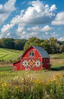 Red Barn With Quilt Design photo