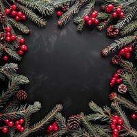 Christmas Ornament Border on Blue Background photo