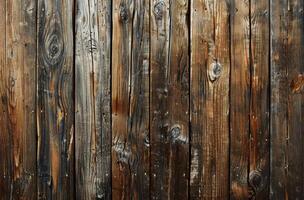 Close Up of Burnt Wooden Planks With Knots and Grain photo