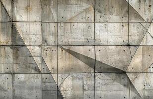 Geometric Concrete Wall Pattern in Black and White photo