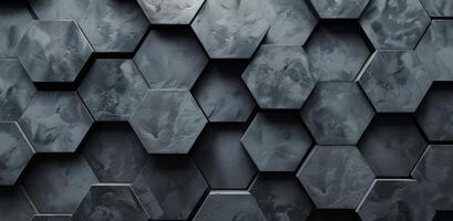 Abstract Pattern of Black Hexagon Shapes photo