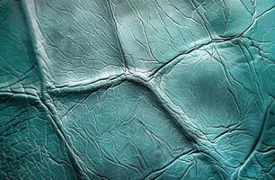 Close Up Of Teal Leather Upholstery With Button Detail photo