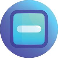 a blue button with a white line through it vector