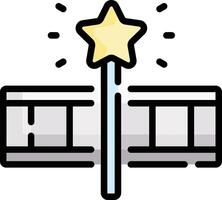 a star on a stick with a light on top vector