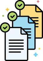 three documents with check marks on them vector