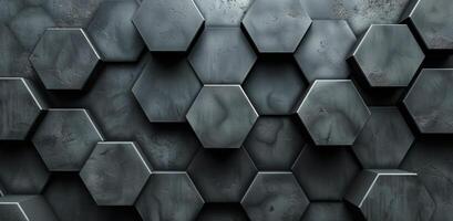 Abstract Black Hexagon Pattern Wall photo