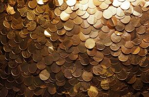 Close Up of a Golden Hexagon Pattern Background photo