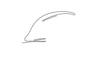 Animated self drawing of continuous line draw whole healthy organic cocoa beans for plantation logo identity. Fresh cacao bean concept for chocolate drink shop icon. Full length single line animation video